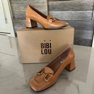 NWT BiBi LOU Valencia Loafers - Camel Patent Size 39